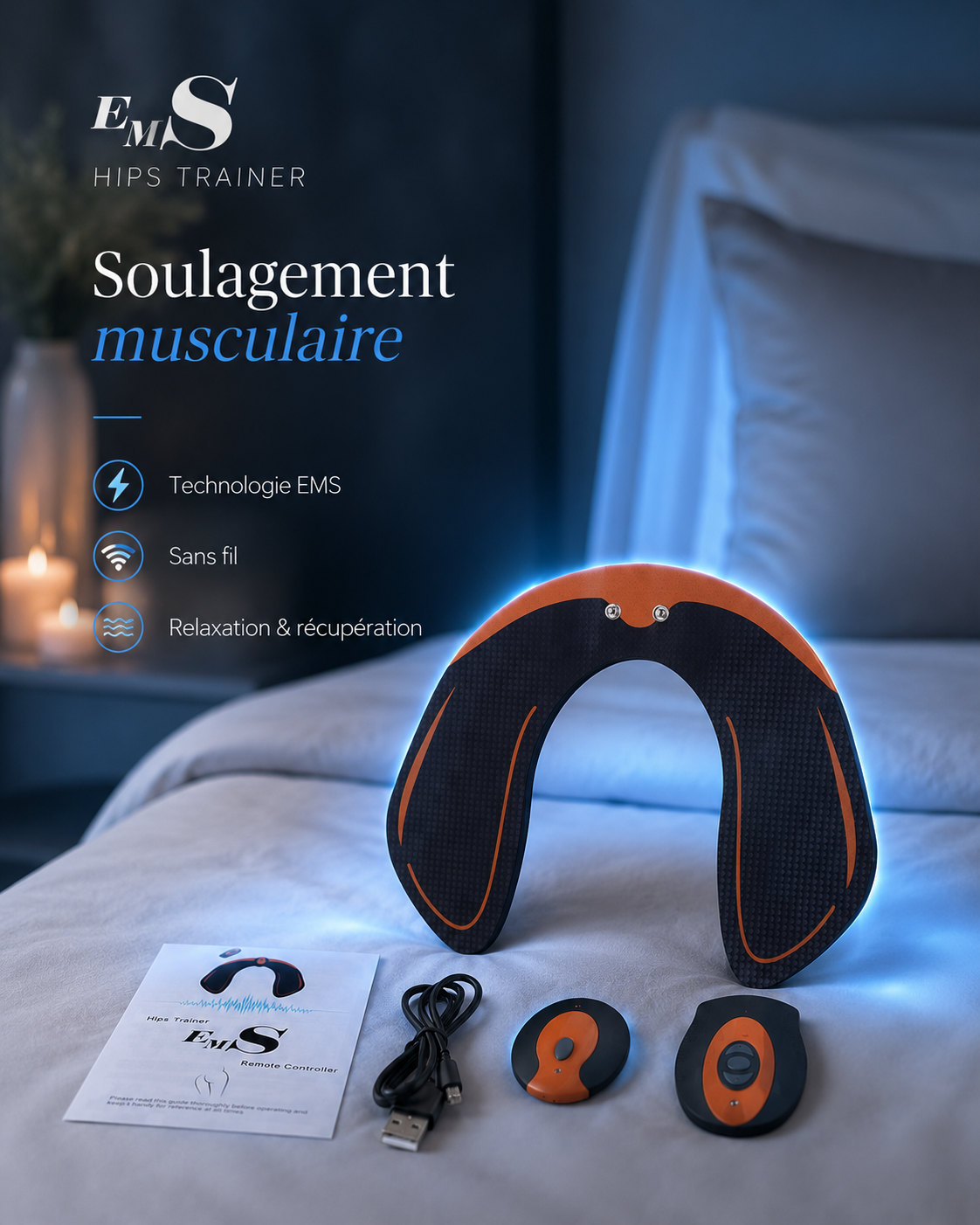 SoulageMAX™ – Masseur Fessier & Hanches 6 Modes